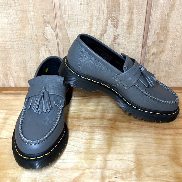 Dr. Martens Shoes - NEW Dr. Martens Adrian Tassel Loafers Women’s 8 Gunmetal Grey Leather Shoes